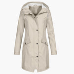Bettina Waterproof Long Hooded Raincoat
