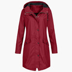 Bettina Waterproof Long Hooded Raincoat