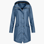Bettina Waterproof Long Hooded Raincoat