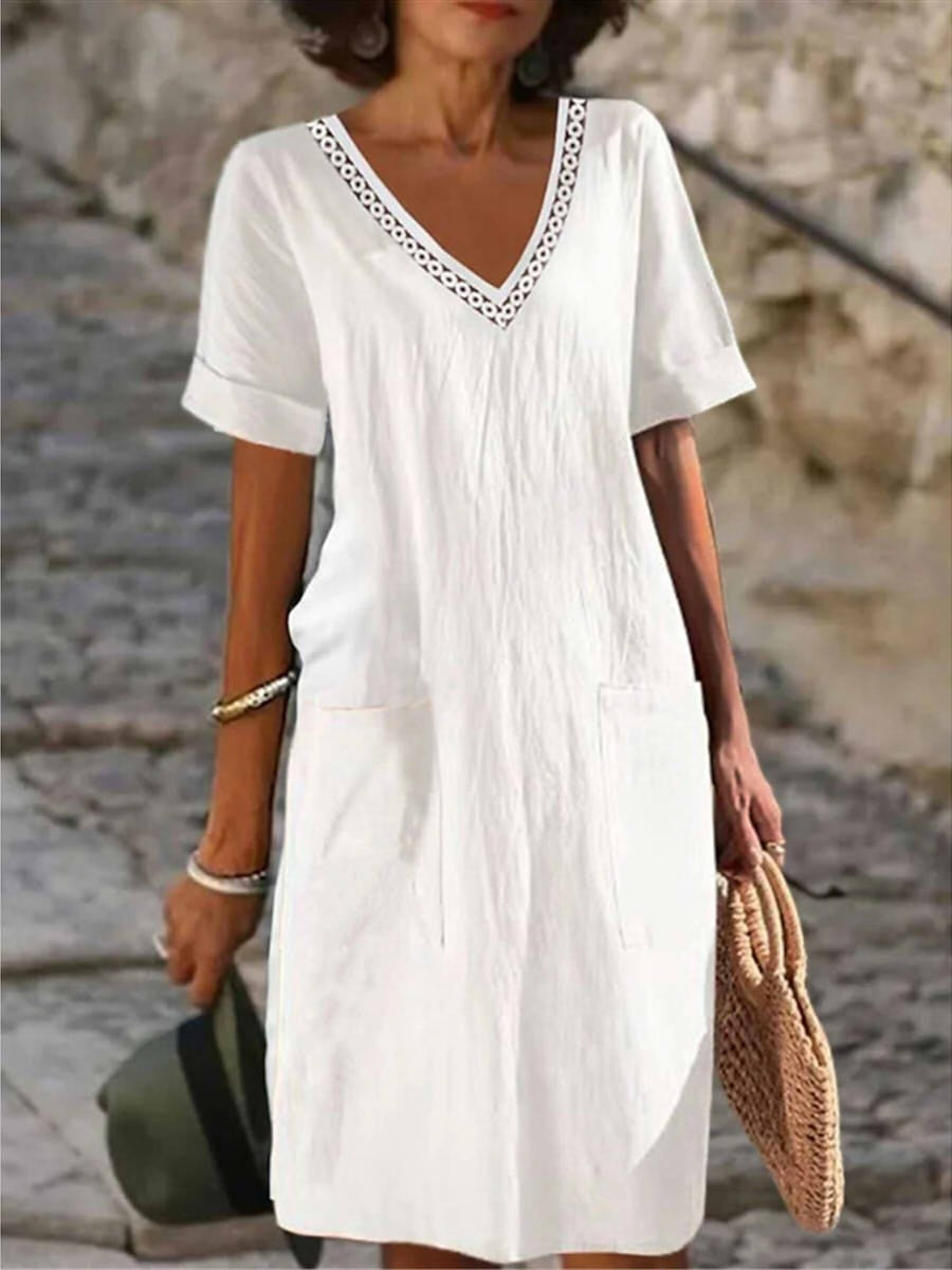 Jasmin Straight V-Neck Summer Dress