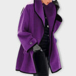 Clara Contrast Trim Button Coat