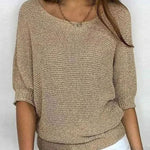 Mia Relaxed Knit Sweater with Crew Neck