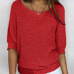 Mia Relaxed Knit Sweater with Crew Neck