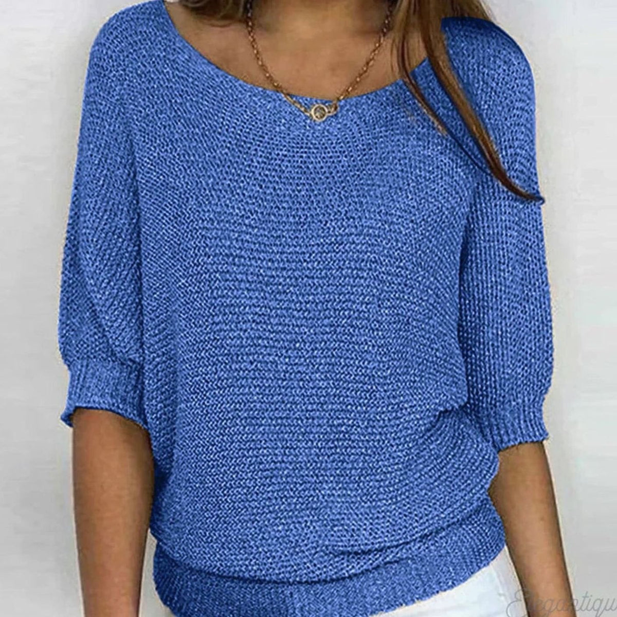 Mia Relaxed Knit Sweater with Crew Neck