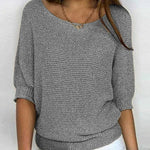 Mia Relaxed Knit Sweater with Crew Neck