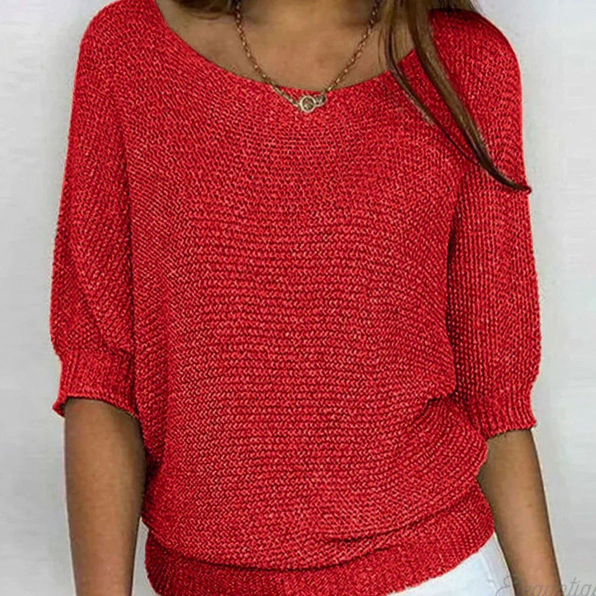 Mia Relaxed Knit Sweater with Crew Neck