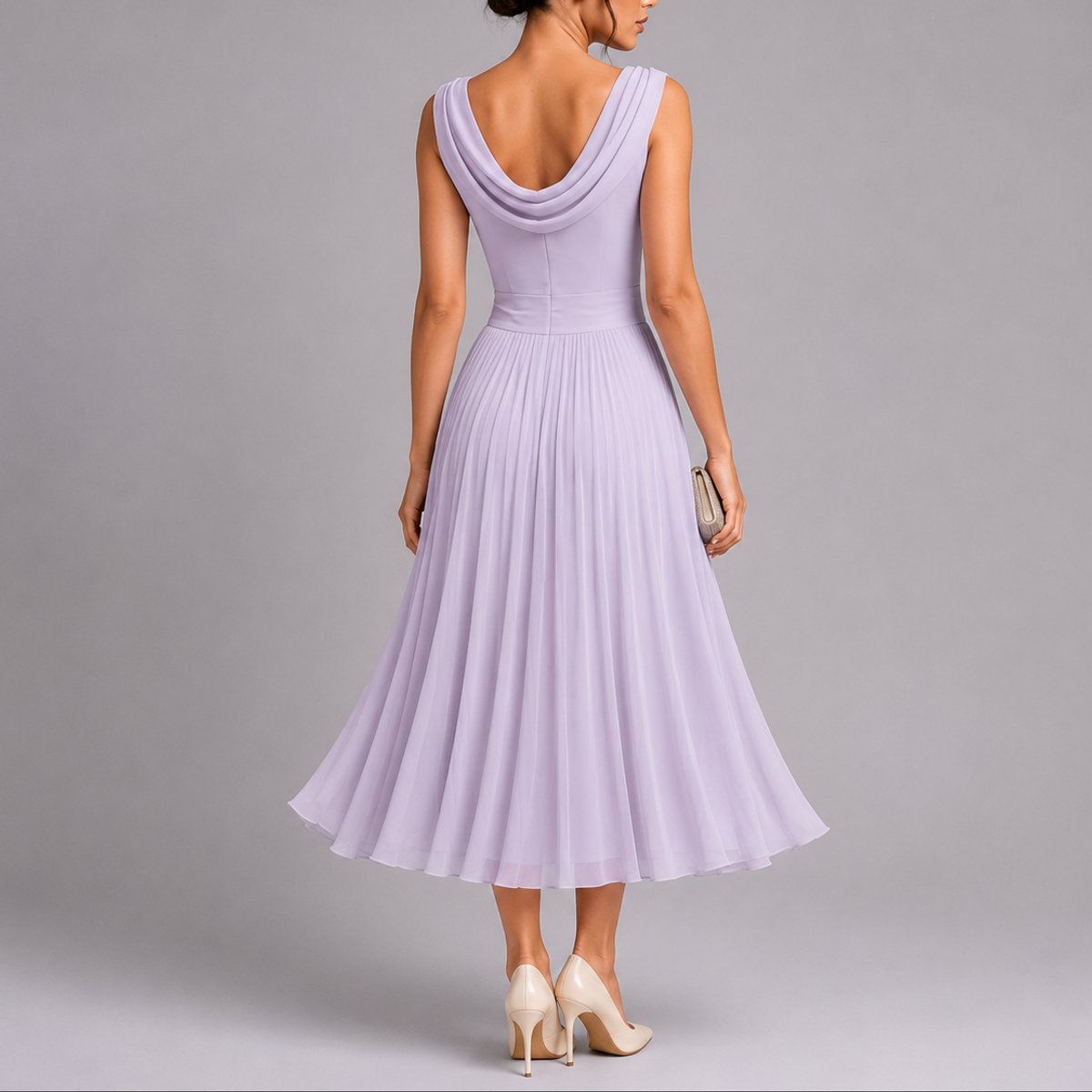 Elfriede Pleated Midi Wedding Guest Dress