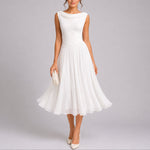 Elfriede Pleated Midi Wedding Guest Dress