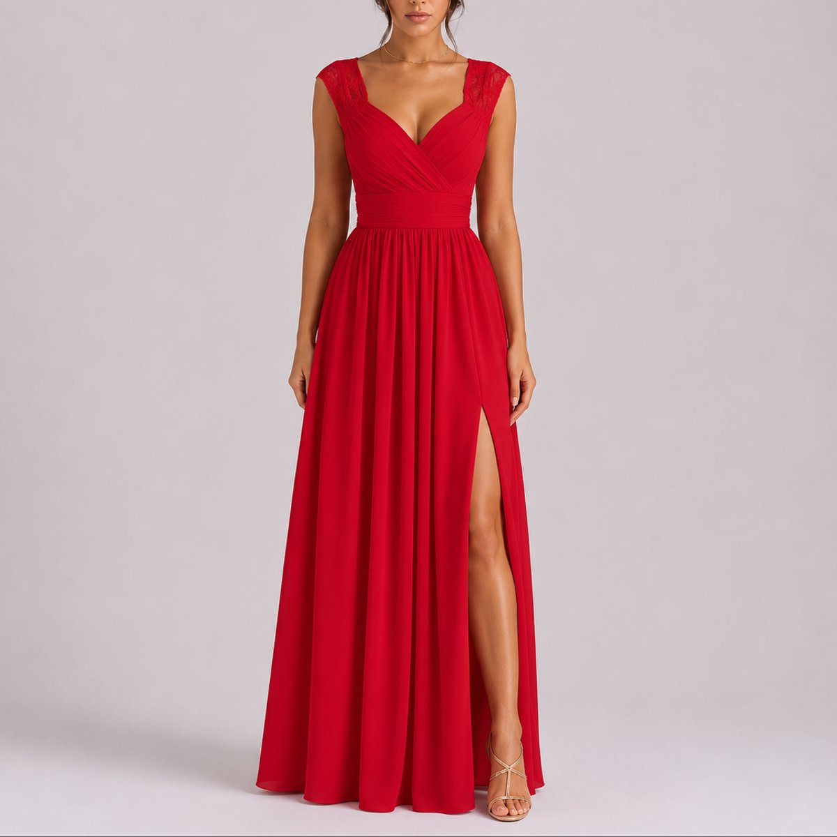 Amelie Lace Maxi Wedding Guest Dress