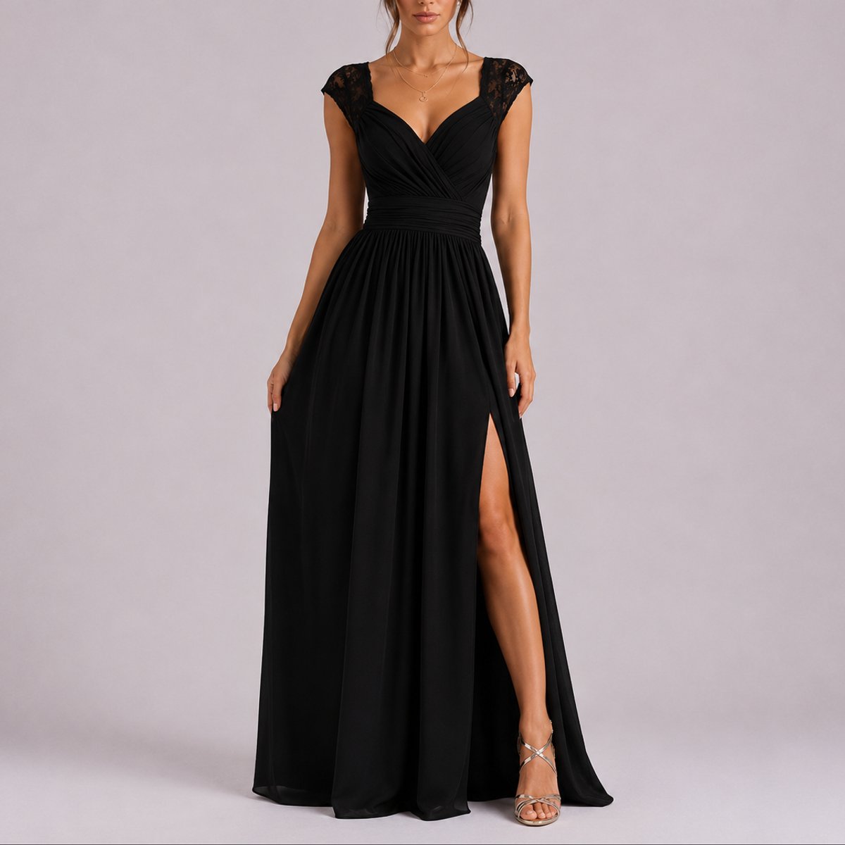 Amelie Lace Maxi Wedding Guest Dress