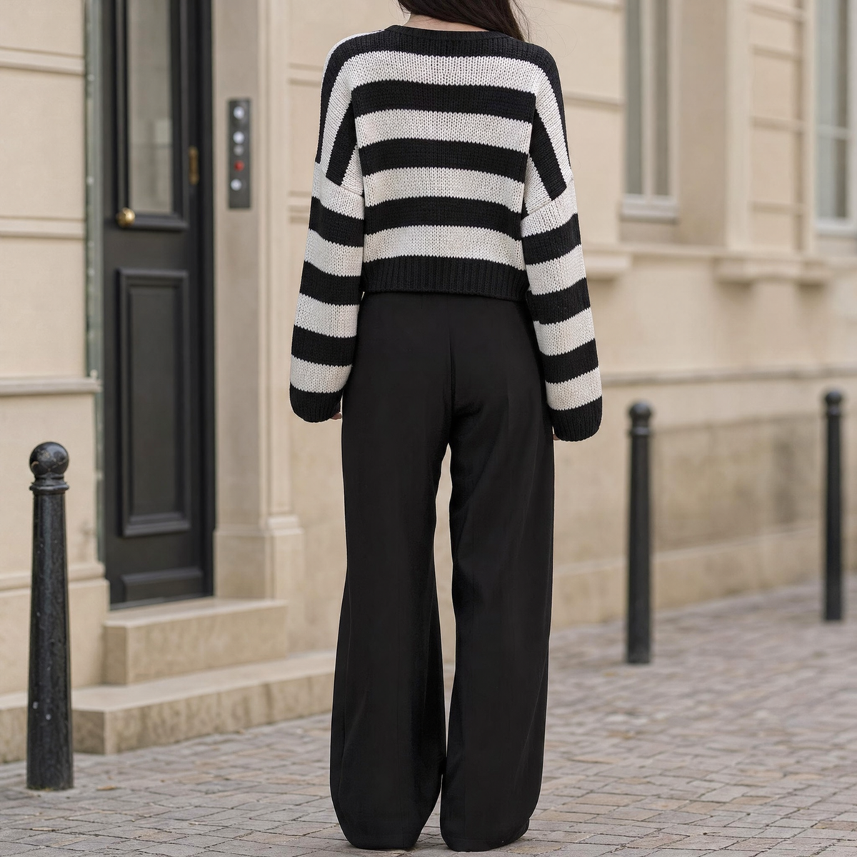 Ellery striped sweater, back view
