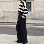 Ellery striped sweater, side profile view