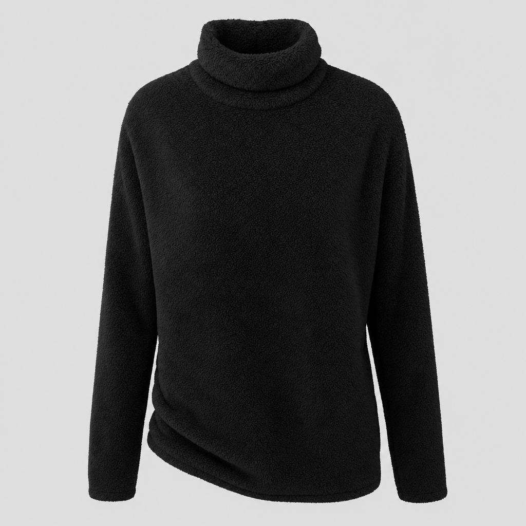 Elstow Velvet-Lined Roll Neck in black
