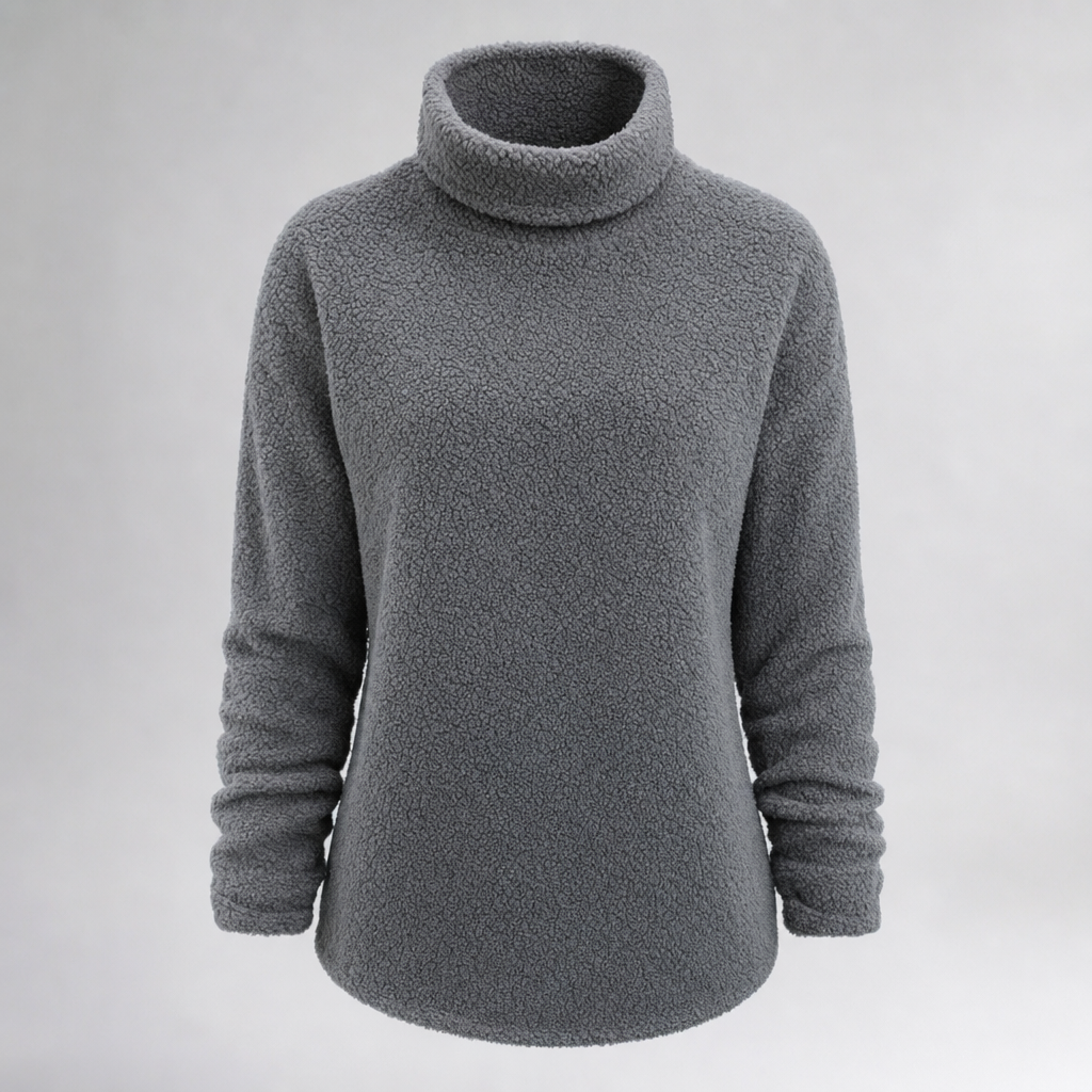 Elstow Velvet-Lined Roll Neck in grey