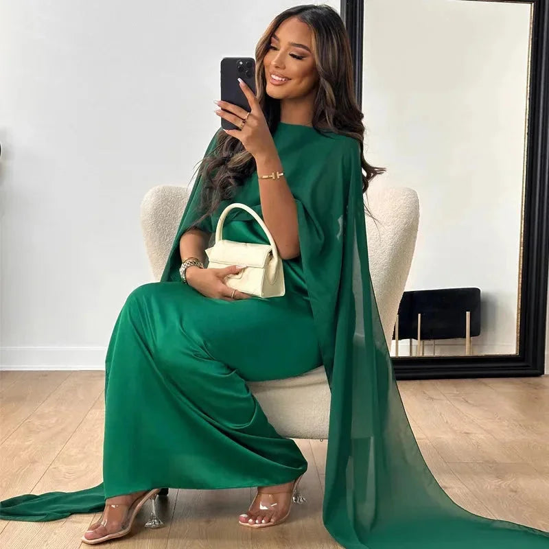 Martina Cape Maxi Wedding Guest Dress