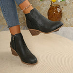 Greta Side-Zip Slip-On Ankle Boots