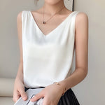 Yvonne Satin V-Neck Top