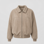 Fairholme Suede-Look Padded Bomber in beige, product shot