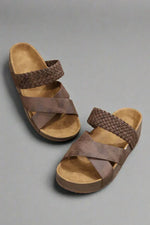 Julia Woven Cross Strap Wedge Sandals