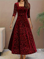 Karin Floral Velvet Occasion Dress