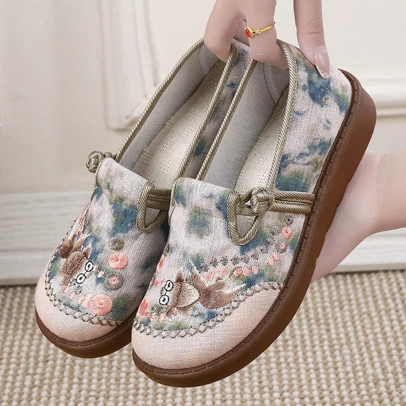 Marie Beaded Floral Embroidered Loafers