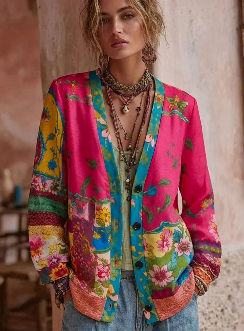 Leonie Floral Patchwork Cardigan