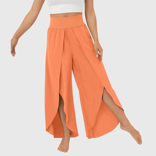 Magdalena Wide-Leg Boho Slit Pants