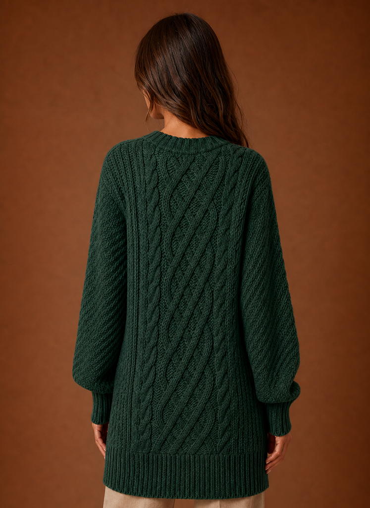 Women's Oversized Cable Knit Sweater Dress | Areleon