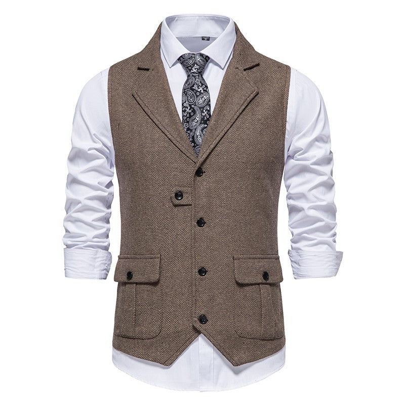 Paul Herringbone Vintage-Style Vest