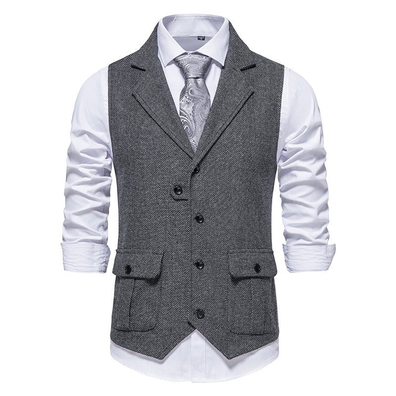 Paul Herringbone Vintage-Style Vest