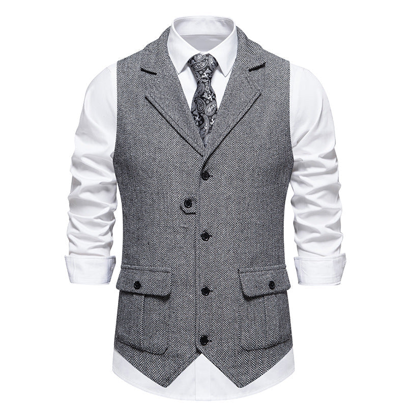 Paul Herringbone Vintage-Style Vest