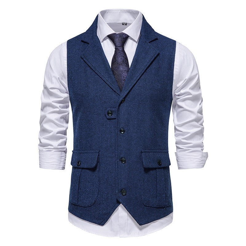 Paul Herringbone Vintage-Style Vest