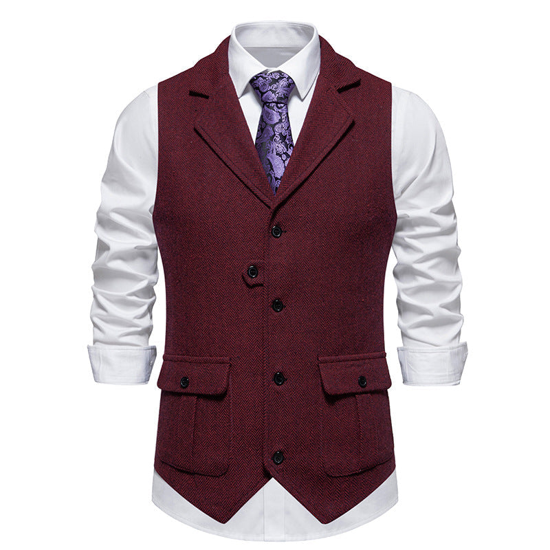 Paul Herringbone Vintage-Style Vest