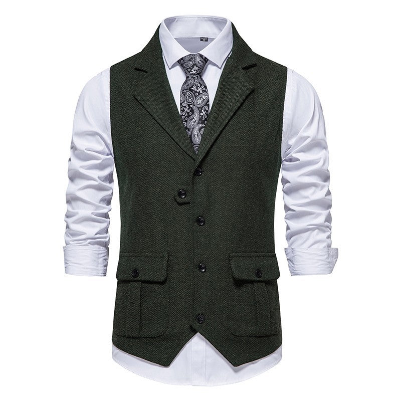 Paul Herringbone Vintage-Style Vest