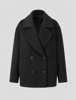 Frampton Double-Breasted Peacoat in black