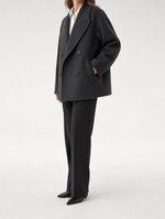 Frampton Double-Breasted Peacoat worn, side