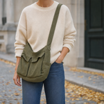 Woman wearing the Gadsby Canvas Crossbody