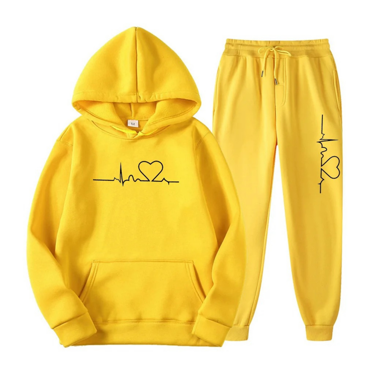 Edith Heartbeat Graphic Hoodie and Jogger Set