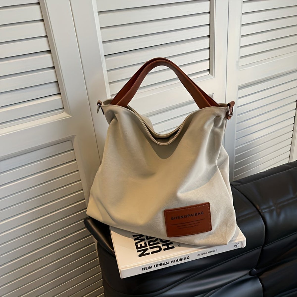 Amelie Roomy Canvas Tote Bag with Adjustable Strap