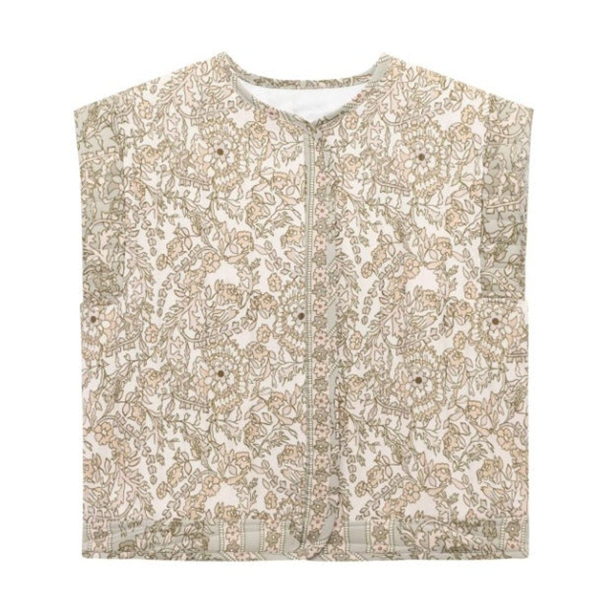 Frieda Quilted Floral Side-Pocket Vest
