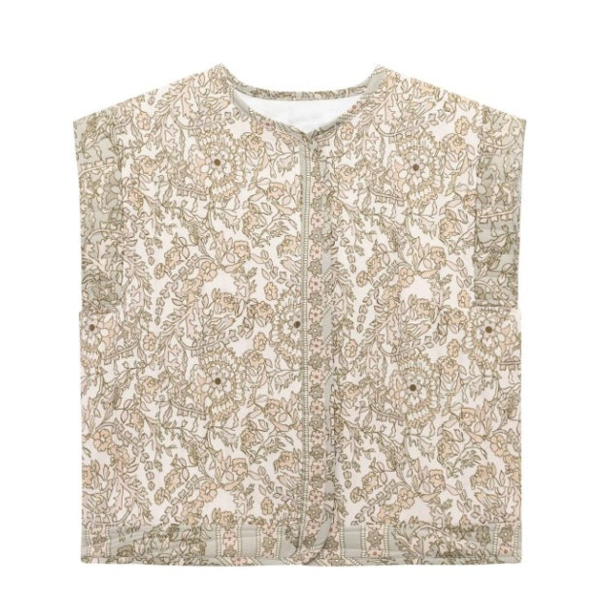 Frieda Quilted Floral Side-Pocket Vest