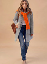 Johanna Striped Trench Coat with Scarf