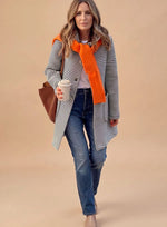 Johanna Striped Trench Coat with Scarf