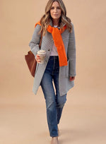 Johanna Striped Trench Coat with Scarf