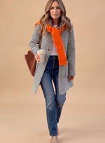 Johanna Striped Trench Coat with Scarf