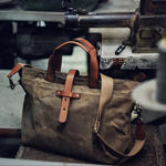 Moritz Waxed Canvas Tote Bag with Leather Trim
