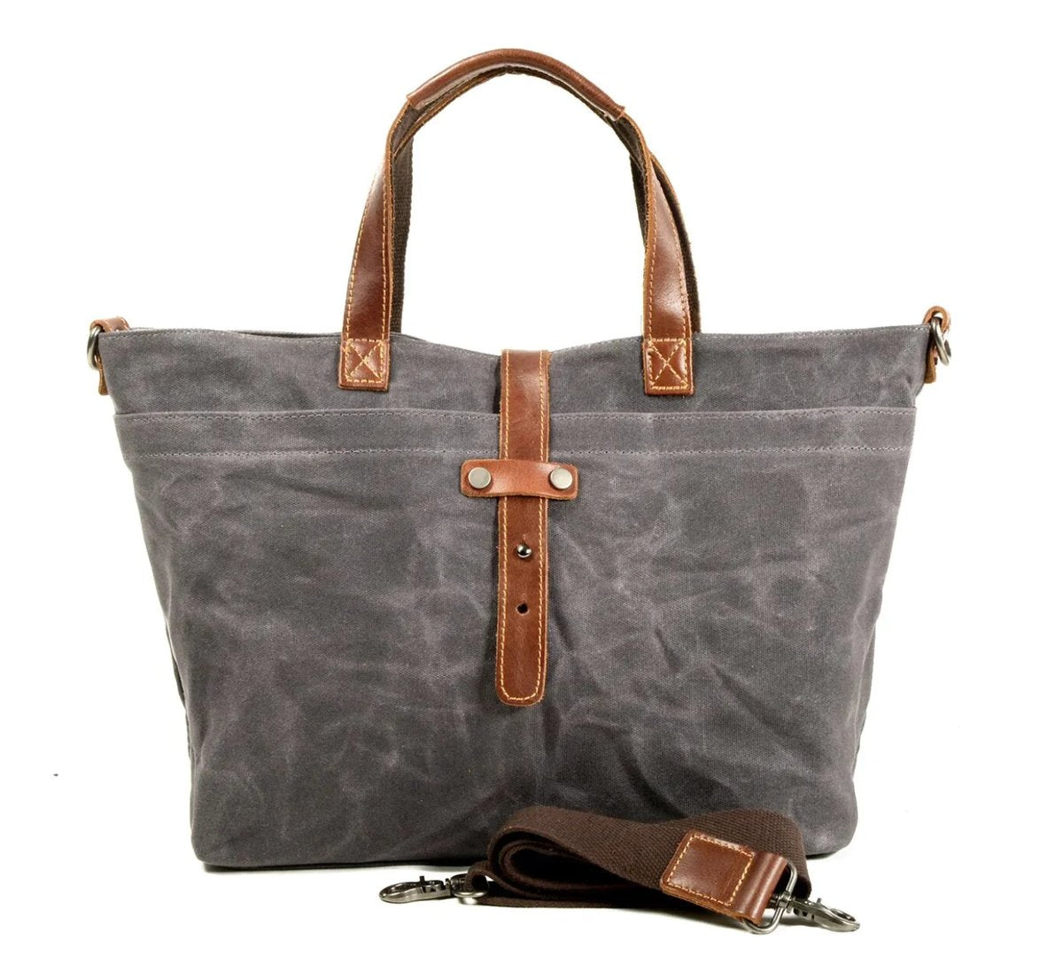 Moritz Waxed Canvas Tote Bag with Leather Trim