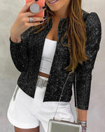 Frieda Sparkle Open-Front Winter Jacket