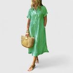 Maja Relaxed Striped Shirt Midi Dress