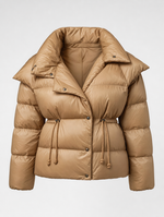 Grantley Hooded Puffer Jacket in camel, product shot